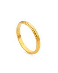 A minimalist gold band Ridge Stacking ring with a subtle textured channel pattern, shown on a clean white background.